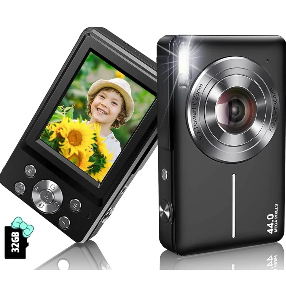 Digital Camera with 44.0 MP and 32GB Storage - Black